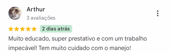 Print da avaliação de Arthur no Google