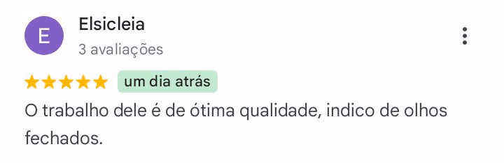 Print da avaliação de Elsicleia no Google
