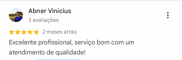 Print da avaliação de Abner Vinícius no Google