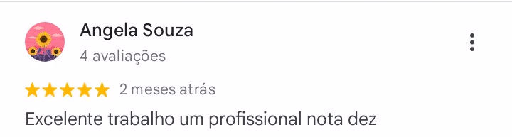 Print da avaliação de Angela Souza no Google