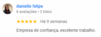 Print da avaliação de danielle felipe no Google